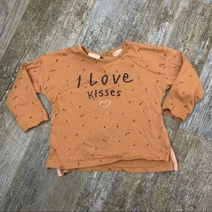 Zara top. “I love kisses”